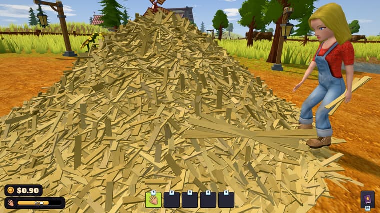 Every straw is its own object — the pile really comes apart in your hands.